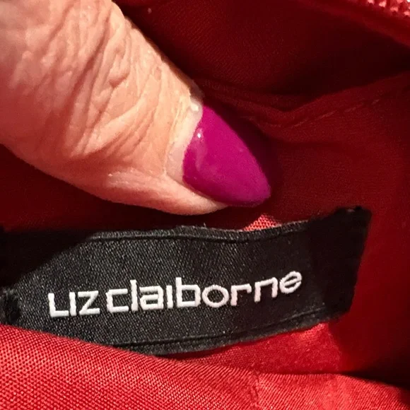 Liz Claiborne Red Shoulder Bag with Tassels - Picture 6 of 8